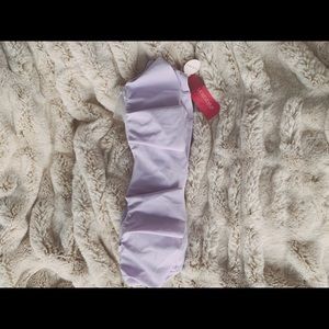 Lilac Ruffle bandeau swim top